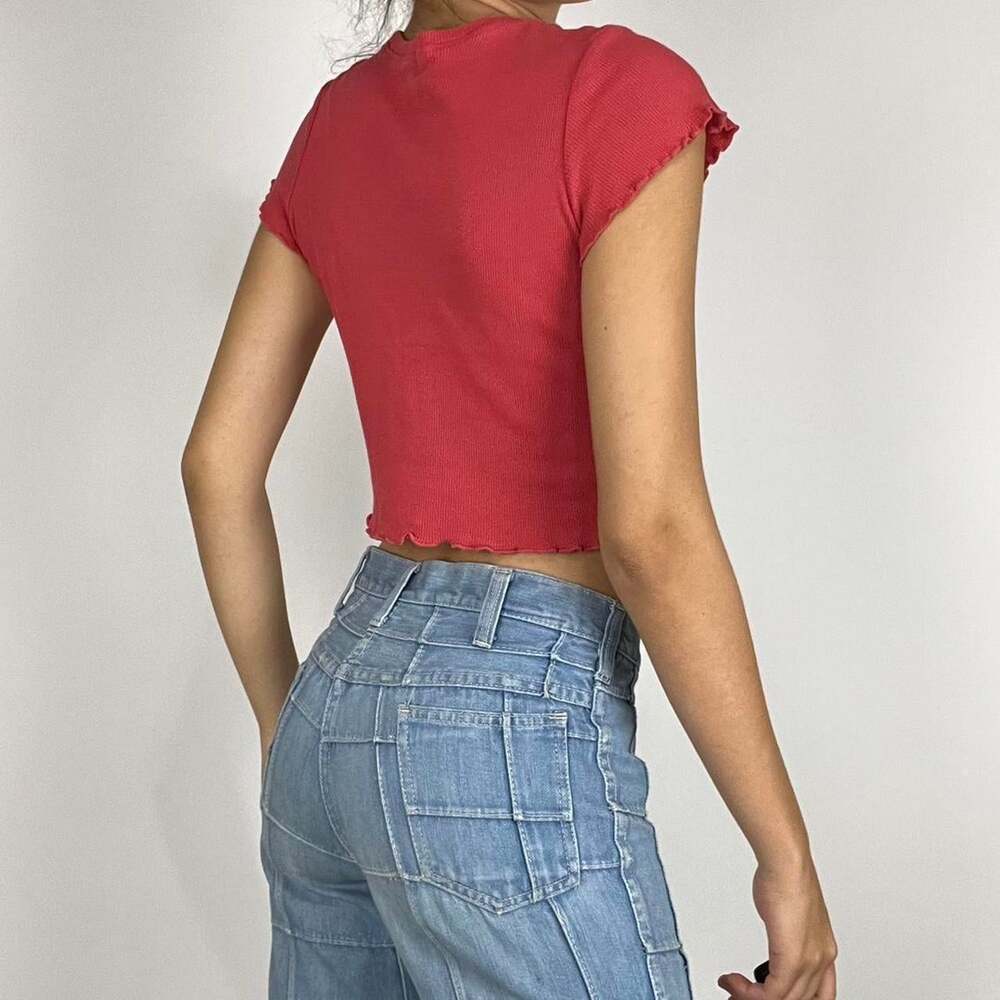 Brandy Melville Women's Pink Crop-top - Picture 2 of 4